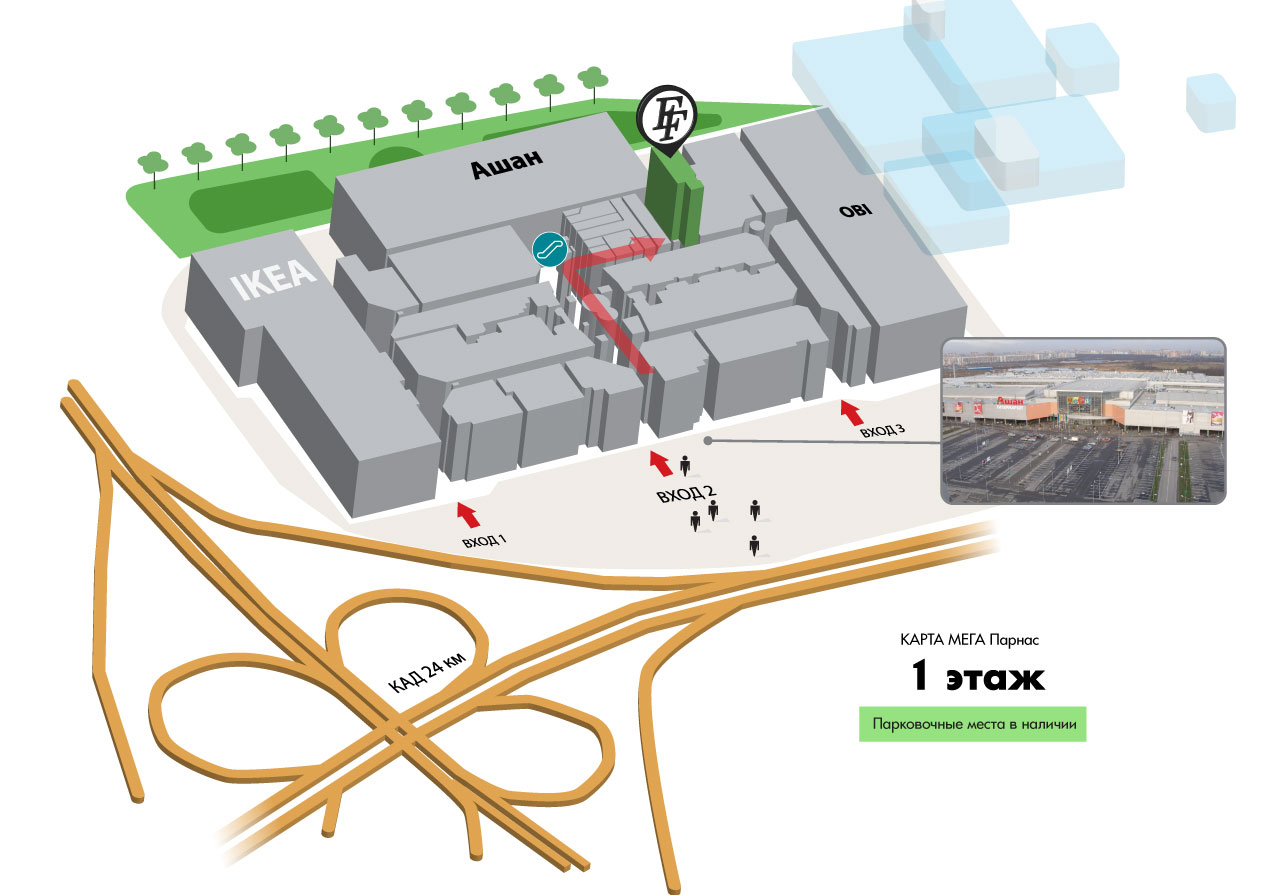 Мега парнас парковка схема